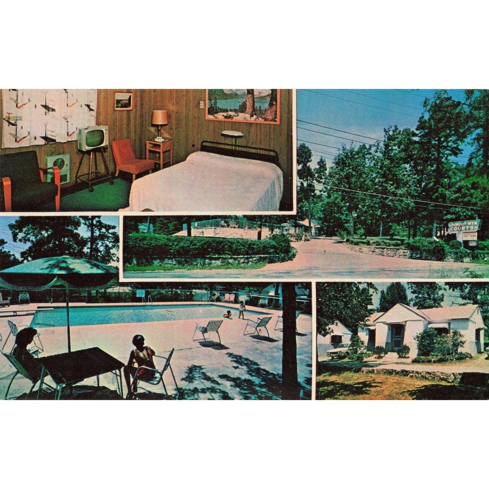 Lookout Mtn Courts Chattanooga Tennessee TN Motel Multi-View Chrome Postcard